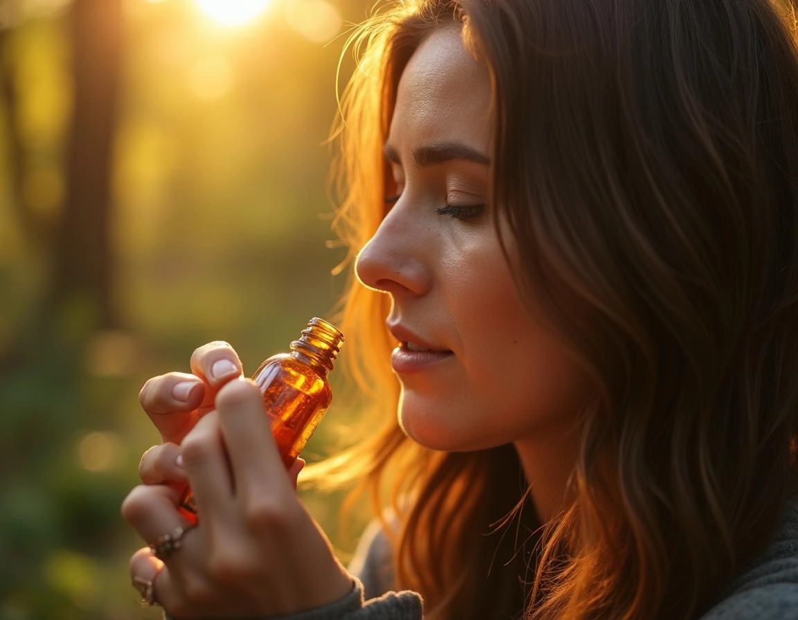 Femme utilisant une pipette pour appliquer de l'huile de nigelle sur son visage.